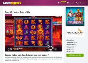 Machines à sous gratuites sur Casinobens